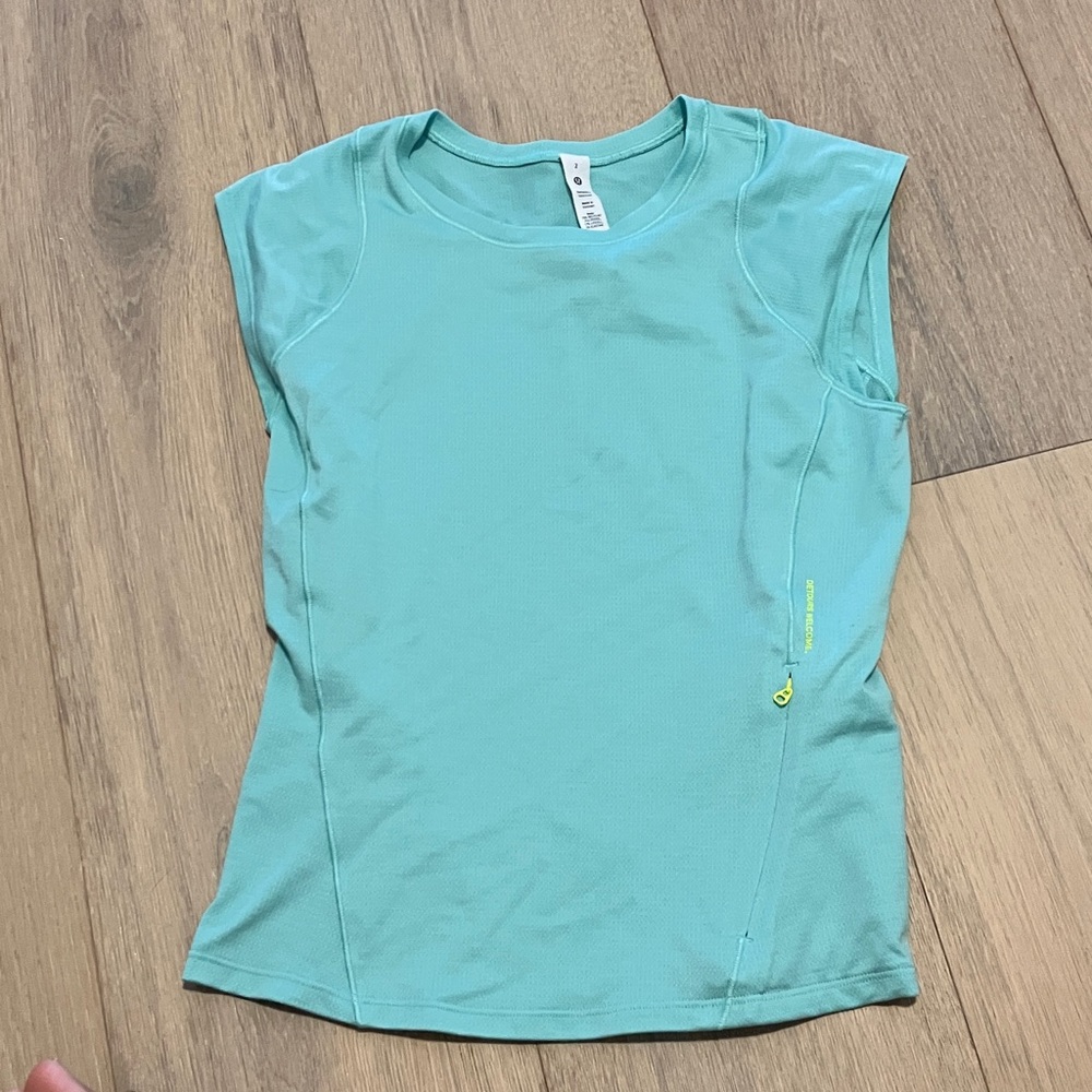 Lululemon aqua neon blue Sleeveless Muscle Tee - Picture 2 of 5